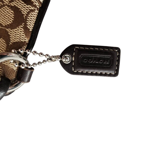 Coach Signature Brown Wristlet/Clutch Bag With Leather Strap - Picture 4 of 7